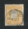 1870/6 - Afinsa nº 42i. D. Luís I, fita direita.Selo de 80 reis usado. Papel porcelana, denteado 12 1/2. Pequeno vinco.