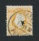 1870/6 - Afinsa nº 42i. D. Luís I, fita direita. Selo de 80 reis usado. Papel porcelana, denteado 12 1/2. Com MARCA TELEGRÁFICA. Em boas condições.