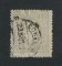 1870/6 - Afinsa nº 43. D. Luis I, fita direita.Selo de 100 reis usado. Papel liso, denteado 12 1/2. Denteado irregular e apresenta o cunho ligeiramente aberto.
