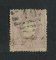 1870/6 - Afinsa nº 43. D. Luis I, fita direita.Selo de 100 reis usado. Papel liso, denteado 12 1/2. Pequena transparência.
