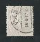 1870/6 - Afinsa nº 43F. D. Luis I, fita direita.Selo de 100 reis usado. Papel porcelana, denteado 12 1/2. Carimbo de Mora. Pequena transparência.