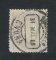 1870/6 - Afinsa nº 43F. D. Luis I, fita direita.Selo de 100 reis usado. Papel porcelana, denteado 12 1/2. Carimbo de Évora. Pequena transparência e canto curto.