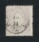 1870/6 - Afinsa nº 43K. D. Luís I, fita direita.Selo de 100 reis usado. Papel porcelana, denteado 13 1/2. Denteado irregular.
