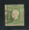 1879/80 - Afinsa nº 49. D. Luis I, fita direita novas cores.Selo de 10 reis usado. VERDE AMARELO. Papel liso, denteado 12 1/2. Com Carimbo NOMINATIVO de Anadia. Pequena transparência.