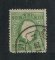 1879/80 - Afinsa nº 49. D. Luis I, fita direita novas cores.Selo de 10 reis usado. VERDE. Papel liso, denteado 12 1/2. Canto curto.