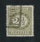 1876 - Afinsa nº 48h. Jornaes.Selo de 2 1/2 reis usado. VERDE OLIVA. Papel liso, denteado 13 1/2. Com Carimbo NOMINATIVO de Pombal. Pequeno rasgo na margem direita.