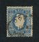1879/80 - Afinsa nº 50. D. Luis I fita direita, novas cores. Selo de 50 reis usado. AZUL. Papel liso, denteado 12 1/2. Em boas condições.