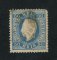 1879/80 - Afinsa nº 50. D. Luis I fita direita, novas cores. Selo de 50 reis usado. AZUL. Papel liso, denteado 12 1/2. Tem um canto curto.