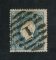 1879/80 - Afinsa nº 50B. D. Luis I fita direita, novas cores. Selo de 50 reis usado. AZUL. Papel liso, denteado 13 1/2. Tem um vinco.