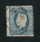 1879/80 - Afinsa nº 50B. D. Luis I fita direita, novas cores. Selo de 50 reis usado. AZUL. Papel liso, denteado 13 1/2. Tem um canto curto.