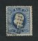 1867/70 - Afinsa nº 34. D. Luís I, fita curva denteado.Selo de 120 reis usado. Pequena transparência.