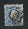 1867/70 - Afinsa nº 34. D. Luís I, fita curva denteado.Selo de 120 reis usado. Pequena transparência.