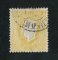 1879/80 - Afinsa nº 51B. D. Luis I fita direita, novas cores. Selo 150 reis usado. AMARELO CLARO. Papel porcelana, denteado 12 1/2. Pequena transparência.