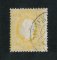 1879/80 - Afinsa nº 51B. D. Luis I fita direita, novas cores. Selo 150 reis usado. AMARELO CLARO. Papel porcelana, denteado 12 1/2. Pequena transparência.